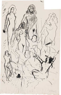 Бехтеев Владимир Георгиевич. Лот из 19 иллюстраций к роману Т. Готье «Девица Мопен» на 16 листах, на оборотной стороне наброски (для издательства Academia)